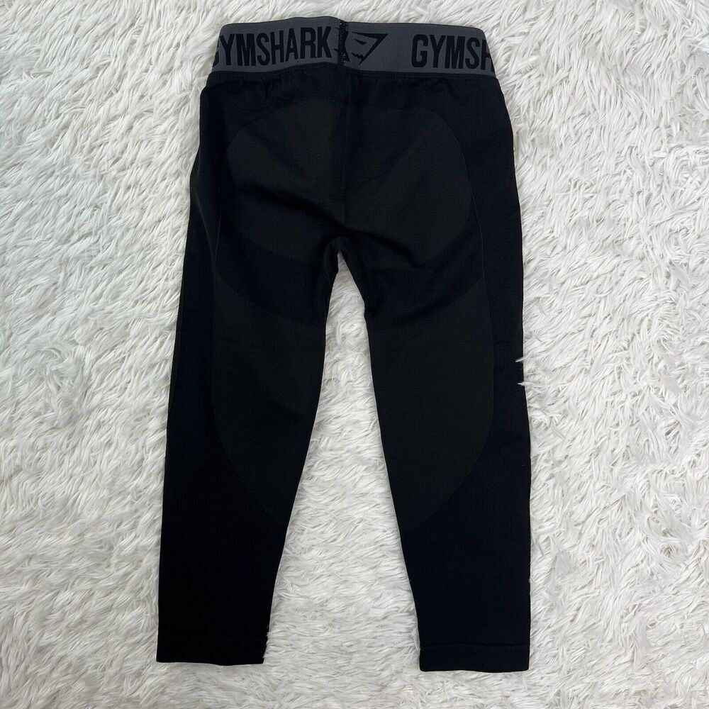Gymshark Flex Leggings Gray/Black/Charcoal Womens Training Gym 3/4 Size Small - Picture 6 of 8